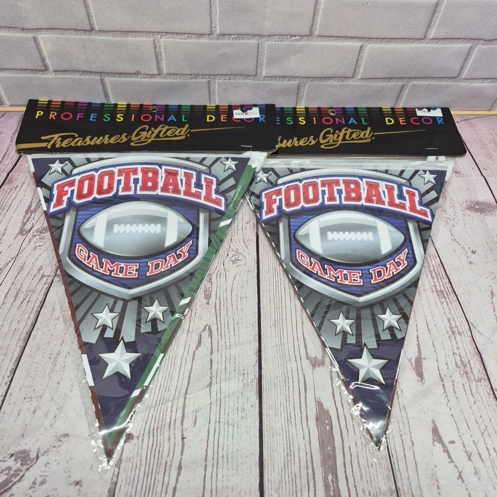 Football Game Day NFL Super Bowl Party Supplies Flag Banners, Lot Of 2-packs